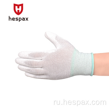 Hespax oem nylon pu антистатические безопасные перчатки электронные